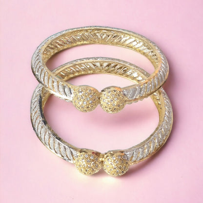 Gold Plated AD Kada Bangles Pair