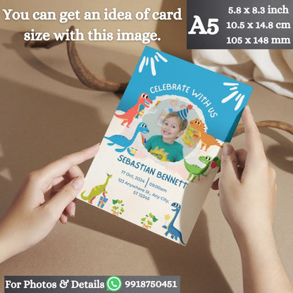 Custom Birthday Invitation Card for Kids with Envelopes | Pack of 12 | One side Printed