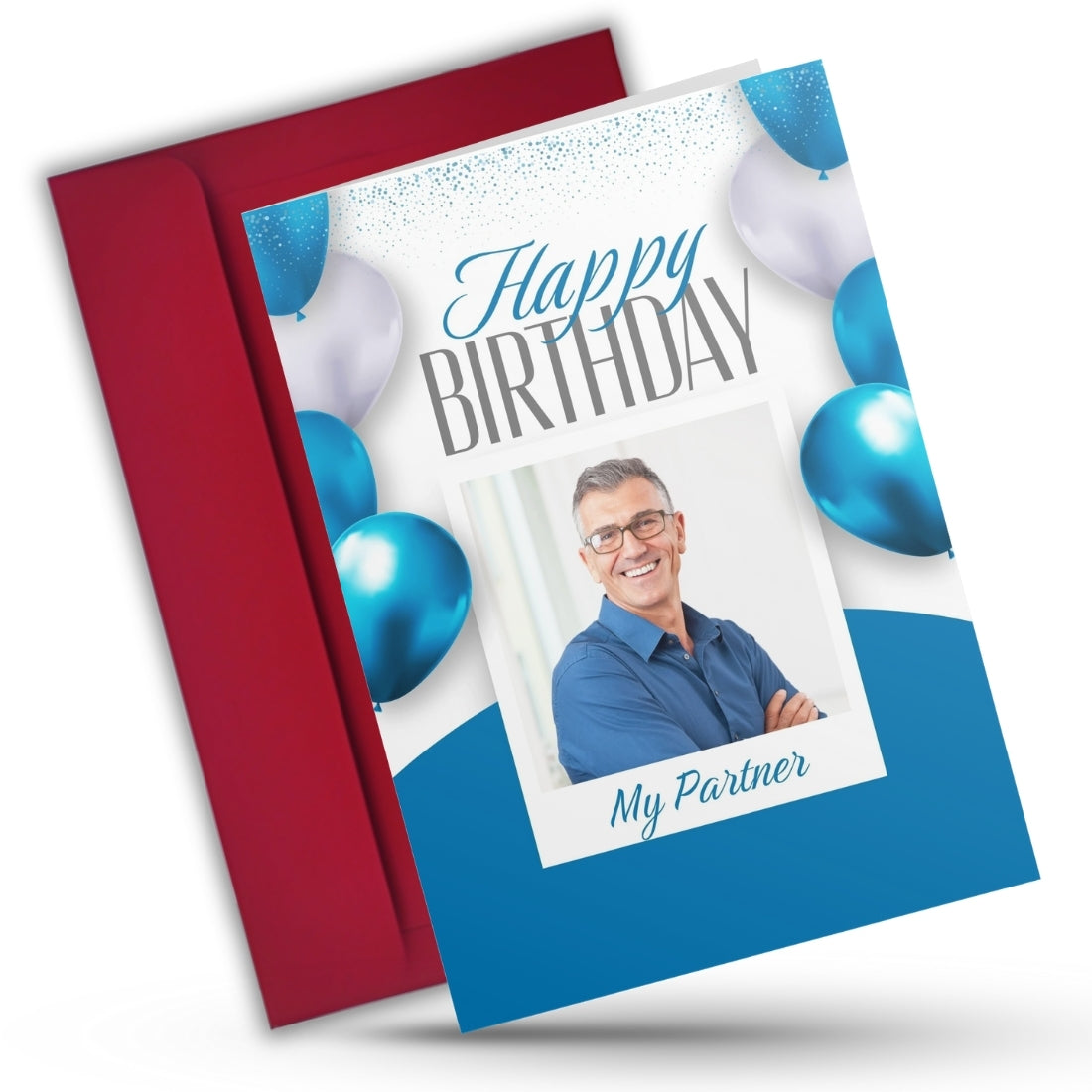 Photo Greeting Card with for Husband Hubby Boyfirend | Preprinted Inside Message