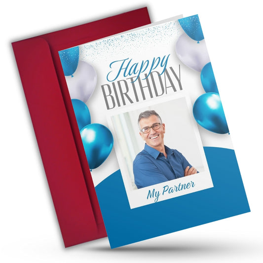 Photo Greeting Card with for Husband Hubby Boyfirend | Preprinted Inside Message