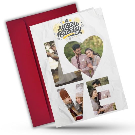 Photo Greeting Card with for Husband Hubby Boyfirend | Preprinted Inside Message