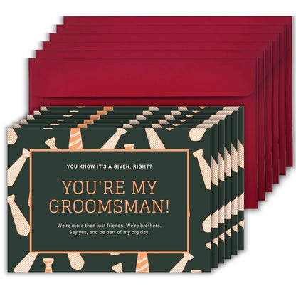 Groomsman Proposal Invitation Cards 5.8x8.3inch | Wedding Invite