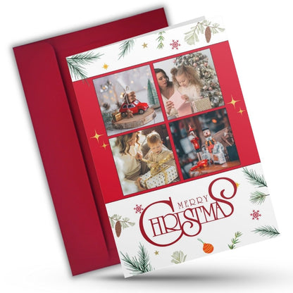 Christmas Photo Greeting Card with Inside Custom Text