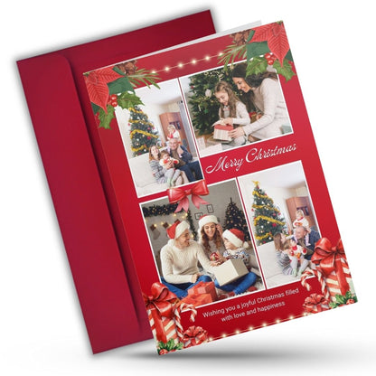 Christmas Photo Greeting Card with Inside Custom Text
