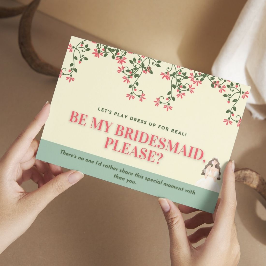 Bridesmaid Proposal Invitation Cards 5.8x8.3inch | Wedding Invite