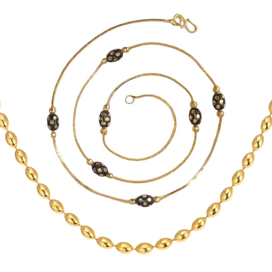 Combo of 2 Gold Plated Chains 22inch Long