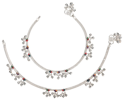 Silver Plated Anklet Pair