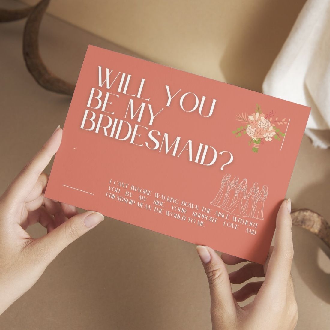 Bridesmaid Proposal Invitation Cards 5.8x8.3inch | Wedding Invite