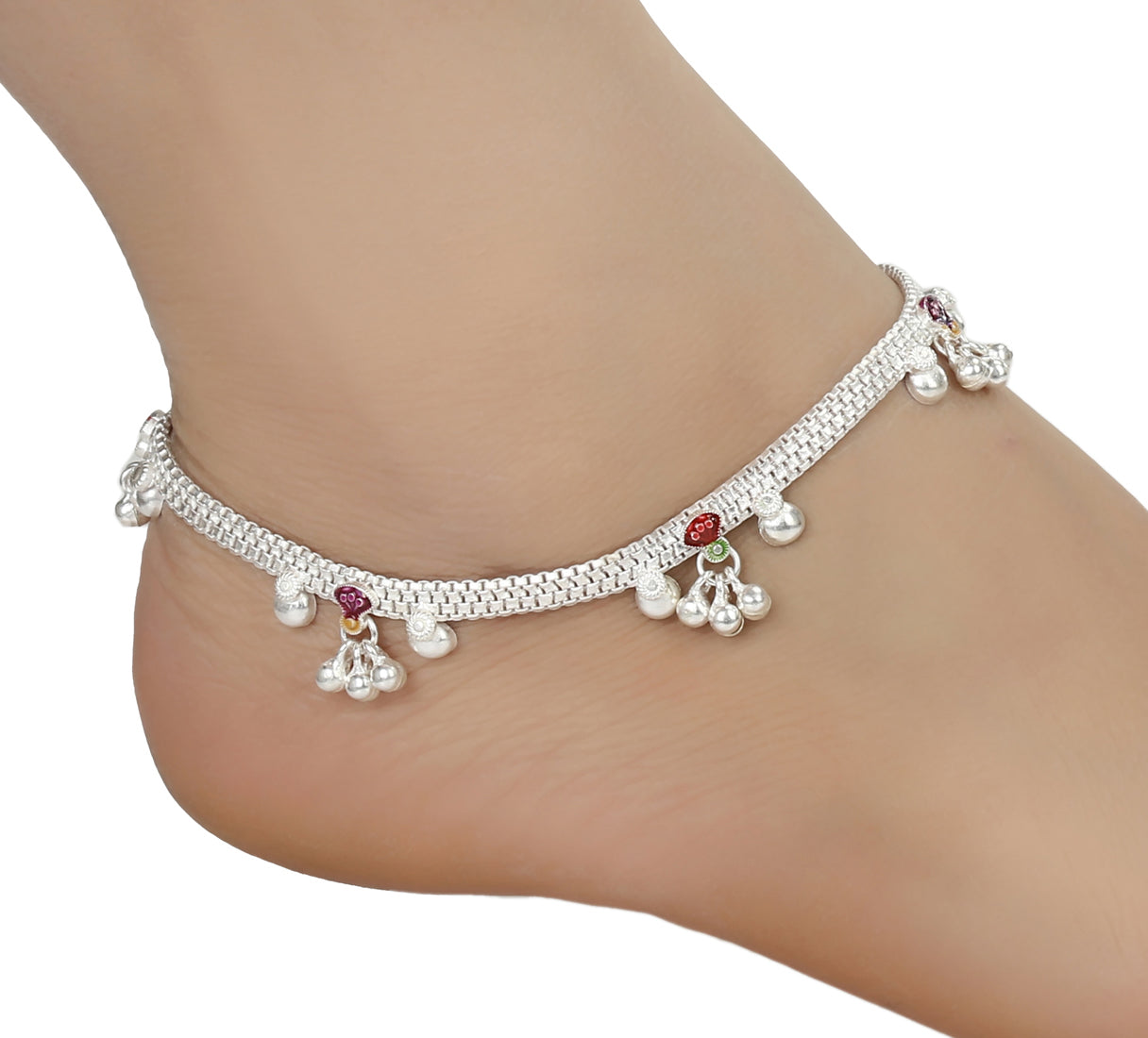 Silver Plated Anklets & 22 inch Gold Plated Chain
