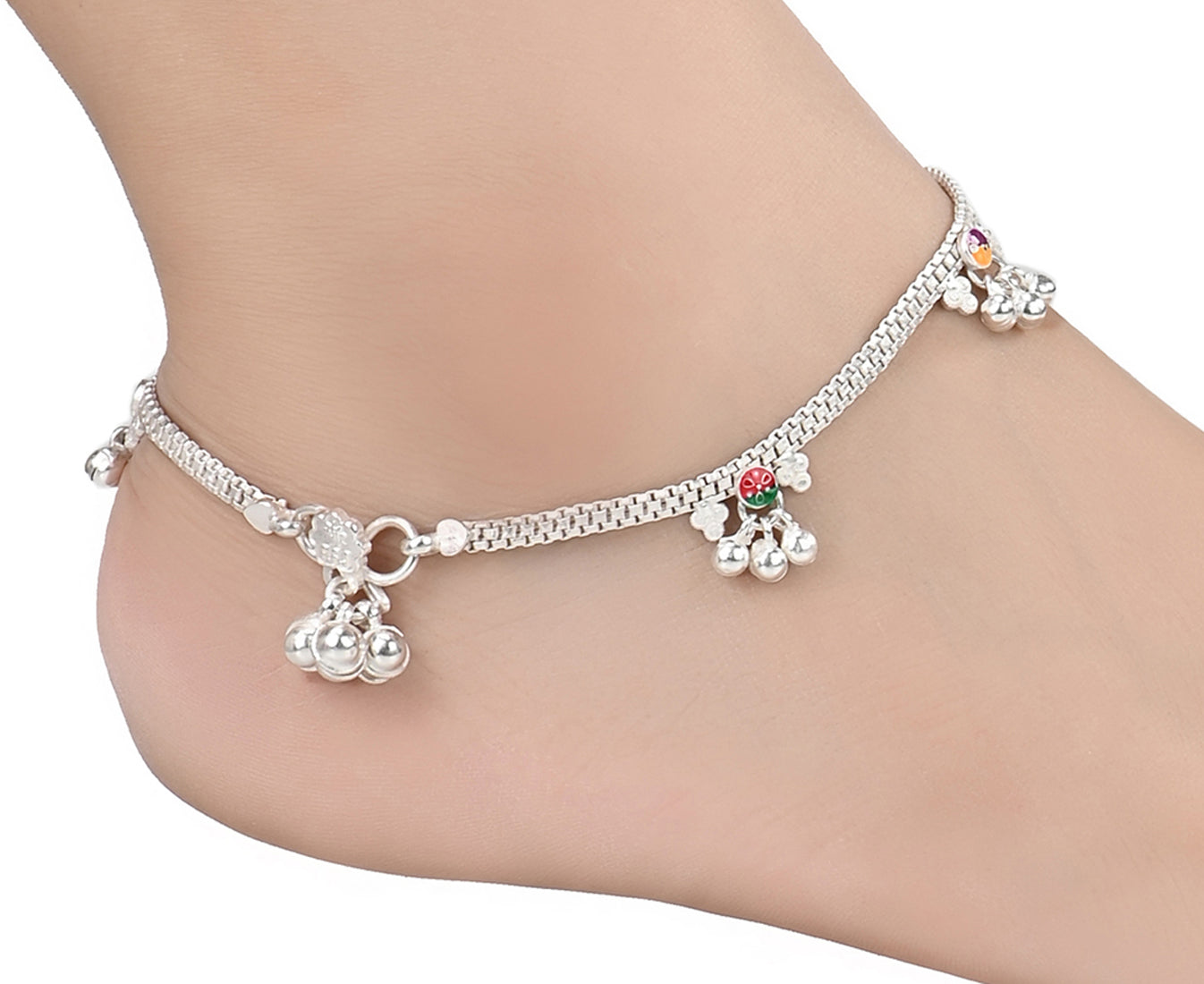 Silver Plated Anklet Pair