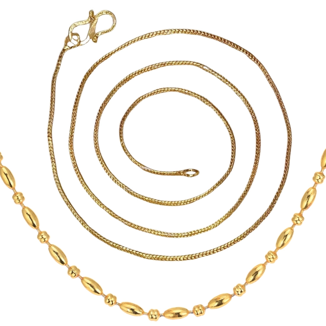 Combo of 2 Gold Plated Chains 22inch Long