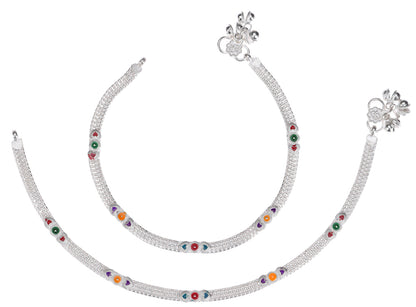 Silver Plated Anklet Pair