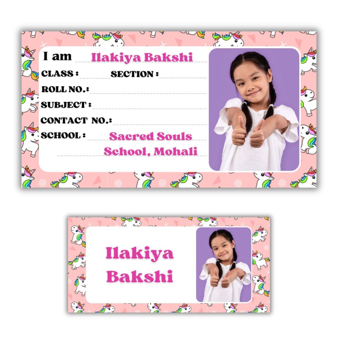 Kids Photo Name Slips & Tags | Pack of 63 | 36 Name Slips & 27 Tags