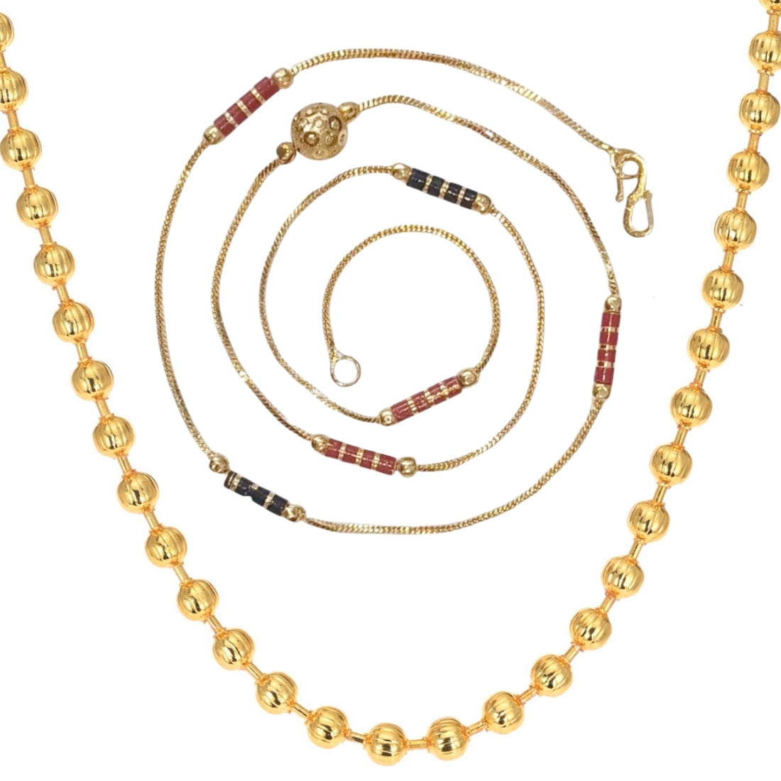 Combo of 2 Gold Plated Chains 22inch Long