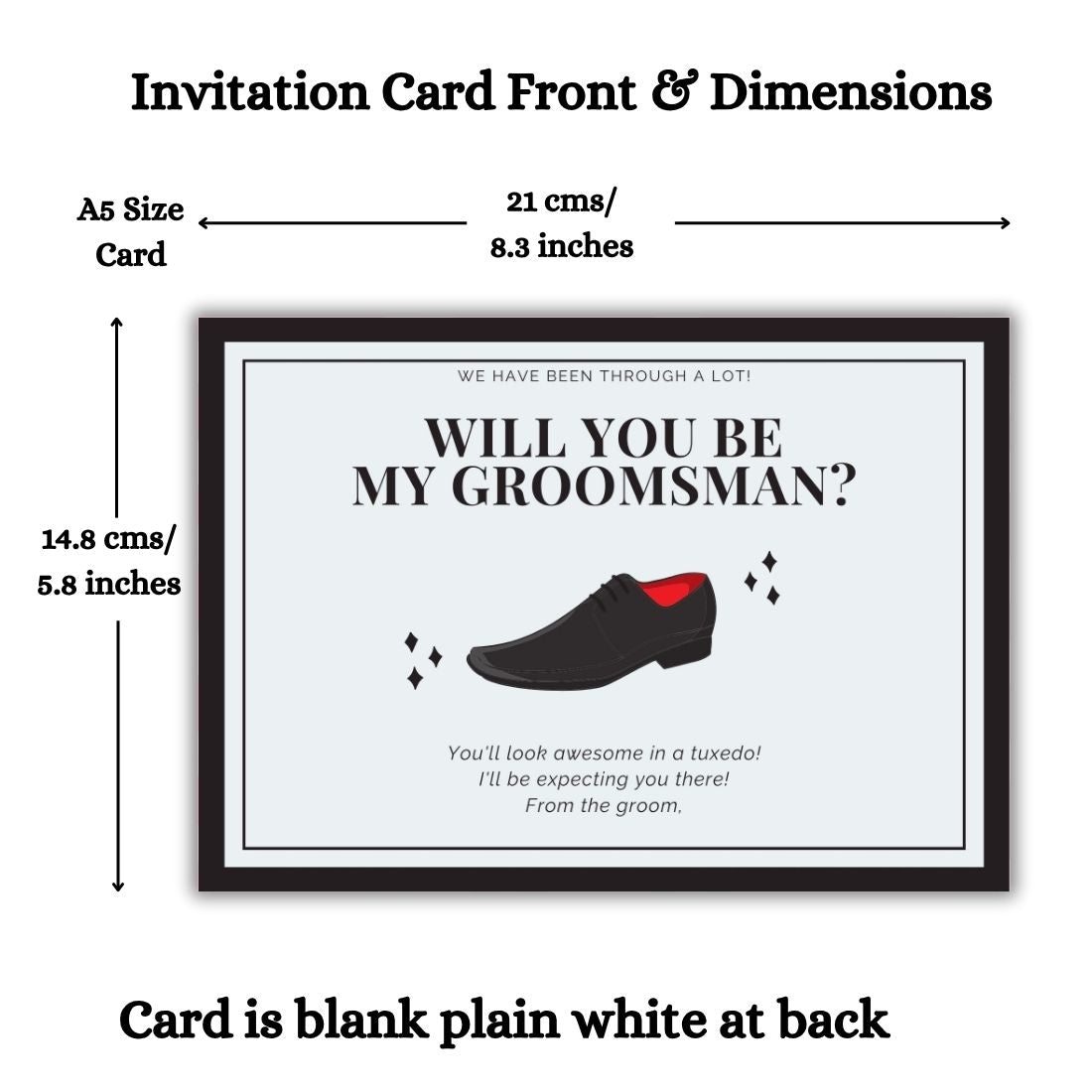 Groomsman Proposal Invitation Cards 5.8x8.3inch | Wedding Invite