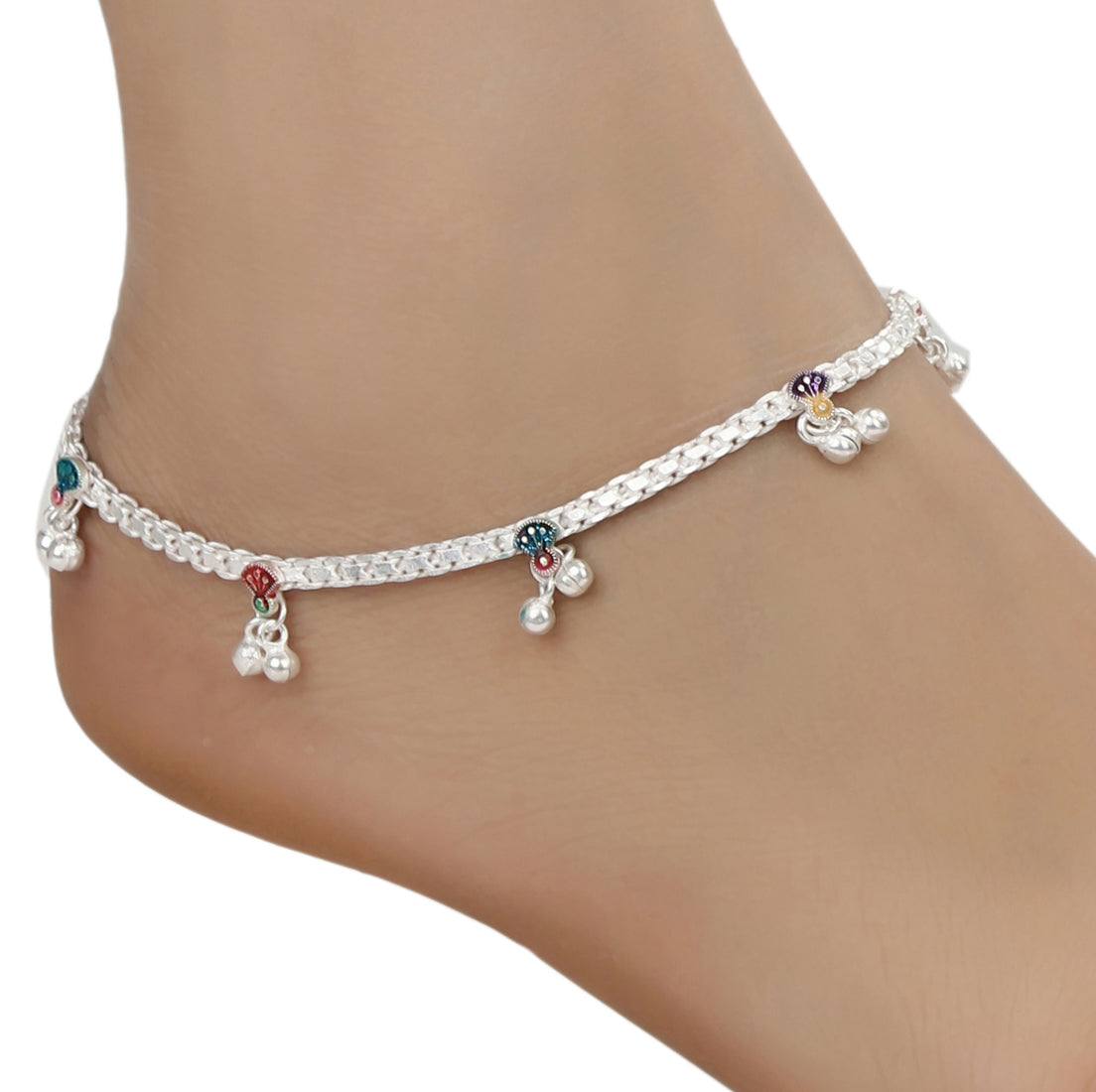 Silver Plated Anklets & 22 inch Gold Plated Chain