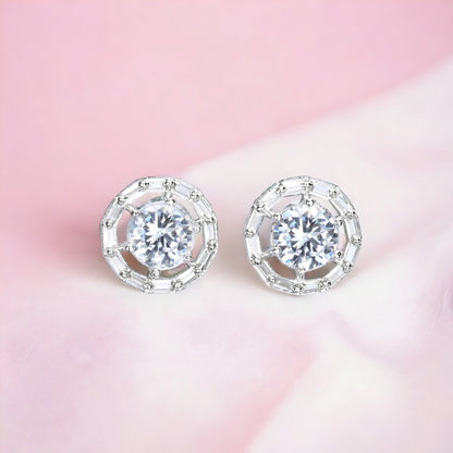 Silver Plated AD Earrings Set