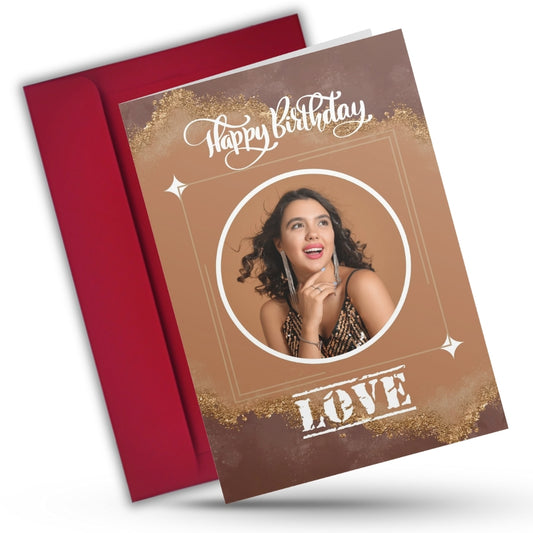 Photo Greeting Card with for Wife Girlfriend | Preprinted Inside Message