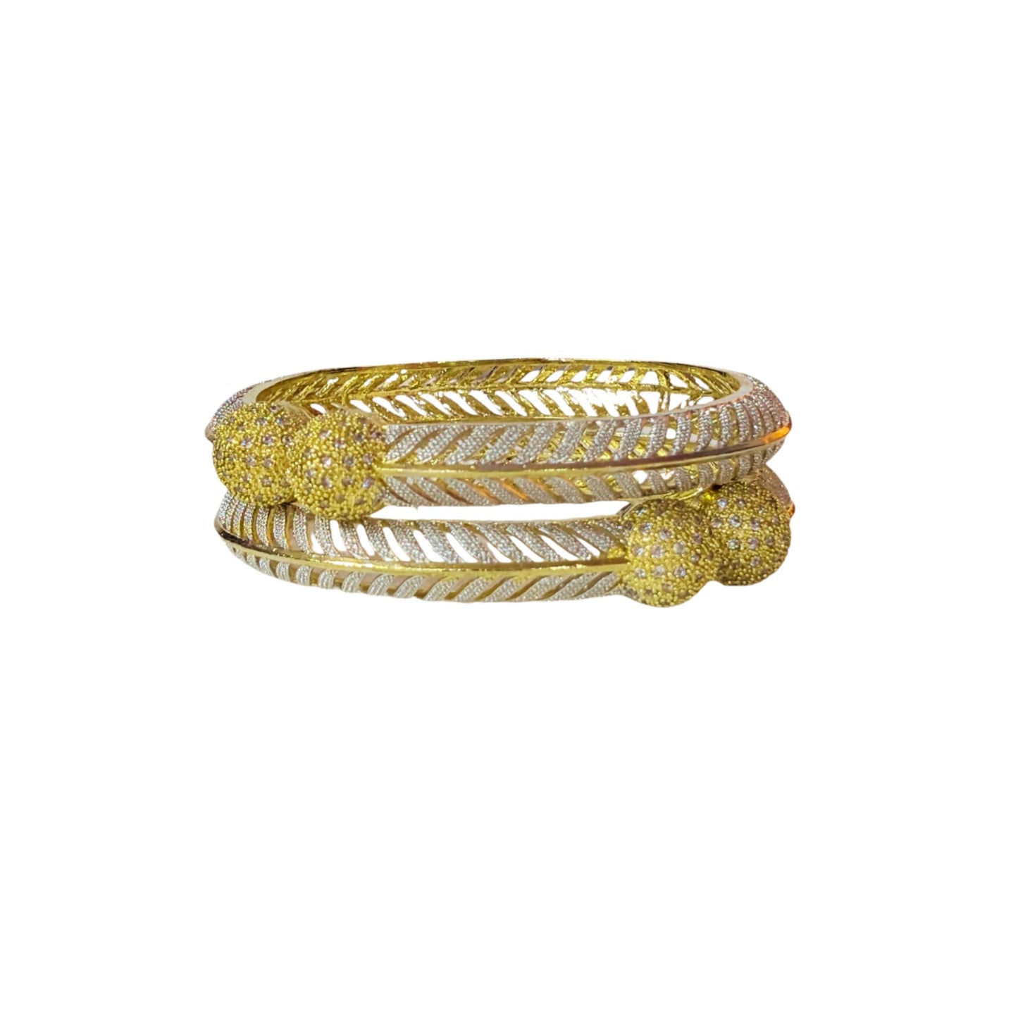 Gold Plated AD Kada Bangles Pair