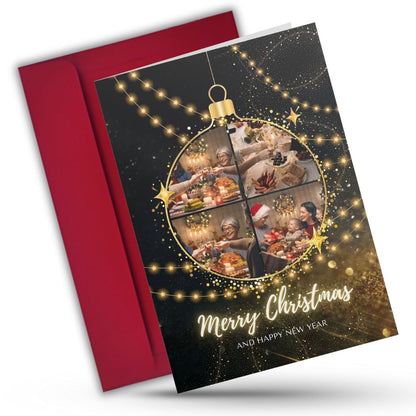 Christmas Photo Greeting Card with Inside Custom Text