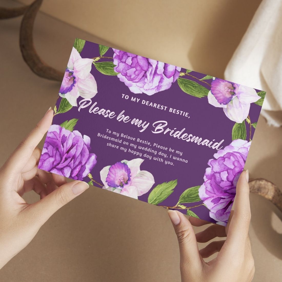 Bridesmaid Proposal Invitation Cards 5.8x8.3inch | Wedding Invite