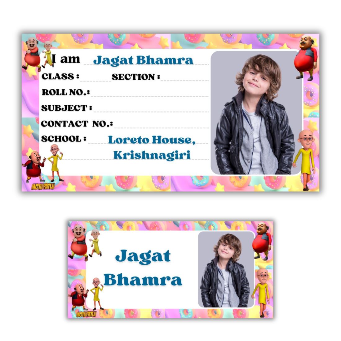 Kids Photo Name Slips & Tags | Pack of 63 | 36 Name Slips & 27 Tags