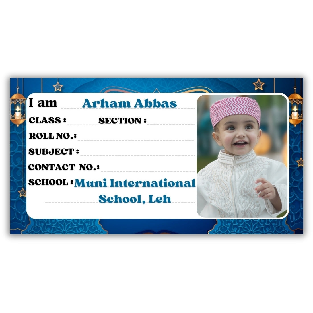 Kids Photo Name Slips Pack of 36