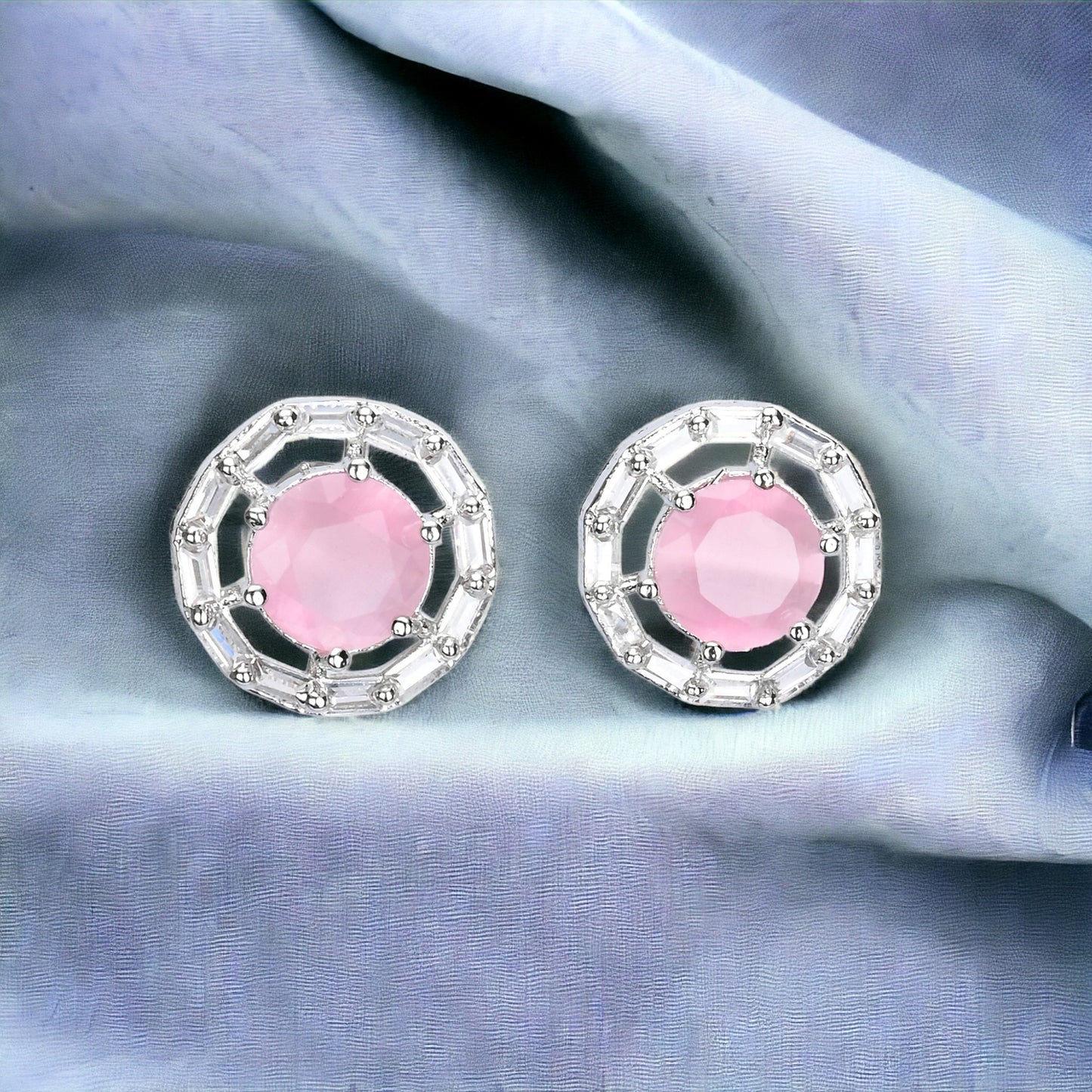 Silver Plated AD Earrings Set