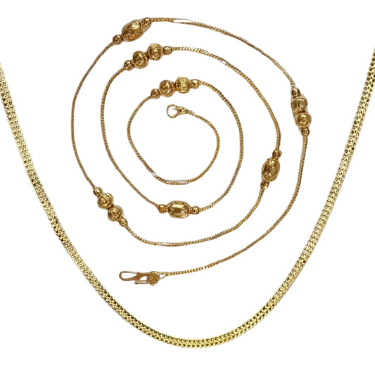 Combo of 2 Gold Plated Chains 22inch Long