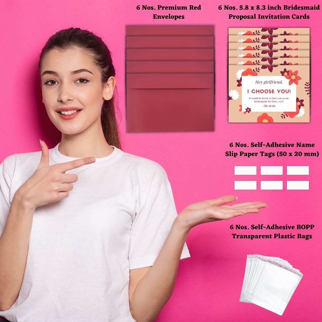 Bridesmaid Proposal Invitation Cards 5.8x8.3inch | Wedding Invite