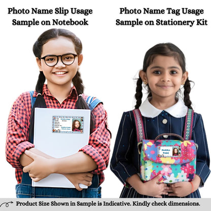 Kids Photo Name Slips & Tags | Pack of 63 | 36 Name Slips & 27 Tags