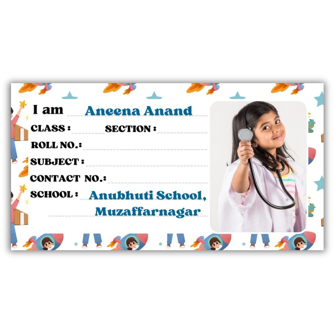 Kids Photo Name Slips Pack of 36