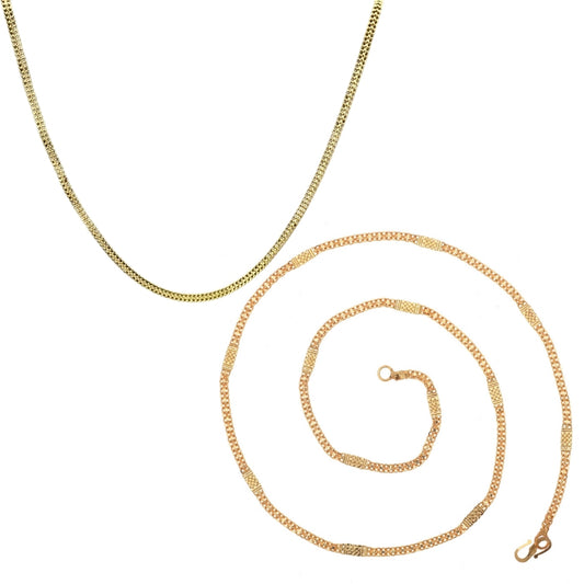 Combo of 2 Gold Plated Chains 22inch Long