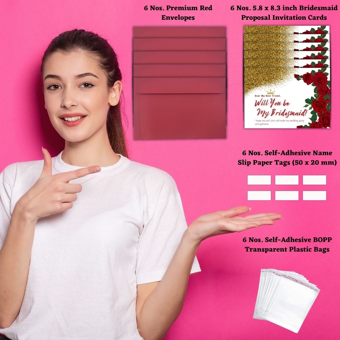 Bridesmaid Proposal Invitation Cards 5.8x8.3inch | Wedding Invite