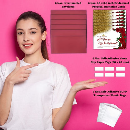 Bridesmaid Proposal Invitation Cards 5.8x8.3inch | Wedding Invite