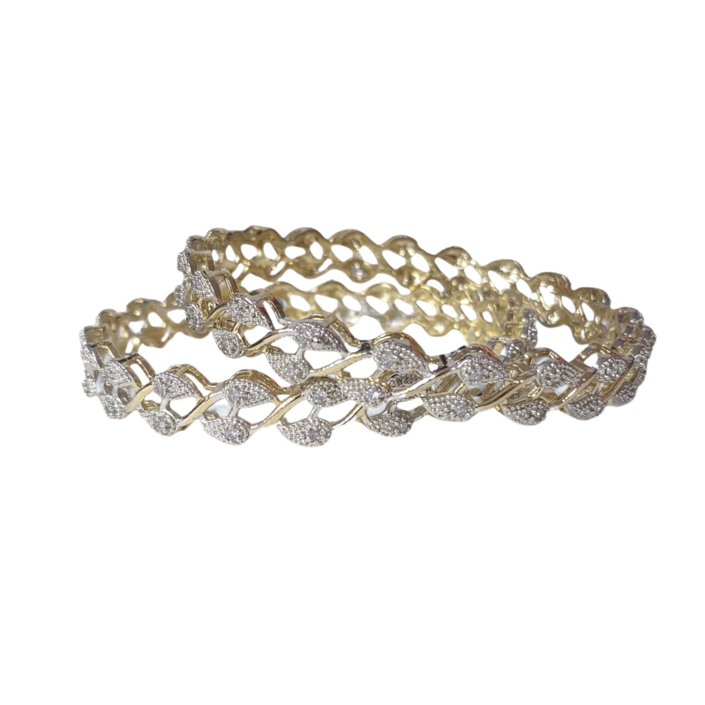 Gold Plated AD Kada Bangles Pair