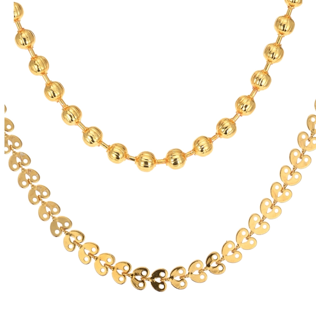 Combo of 2 Gold Plated Chains 22inch Long