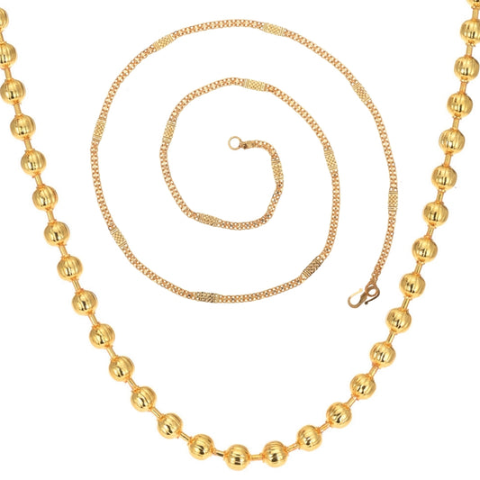 Combo of 2 Gold Plated Chains 22inch Long