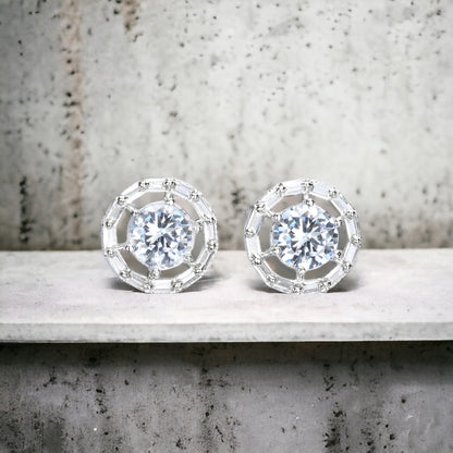 Silver Plated AD Earrings Set