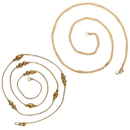 Combo of 2 Gold Plated Chains 22inch Long