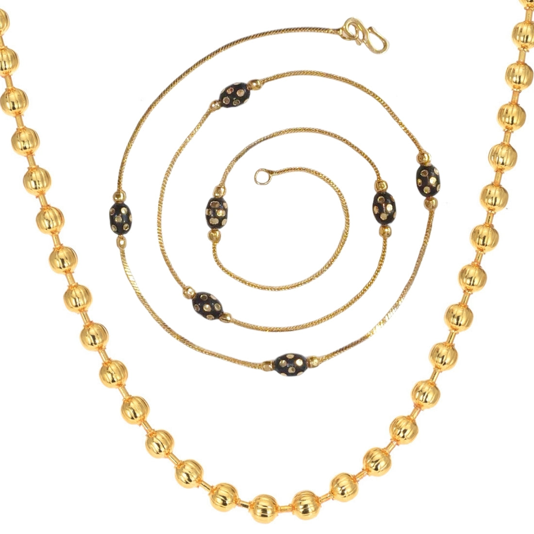 Combo of 2 Gold Plated Chains 22inch Long