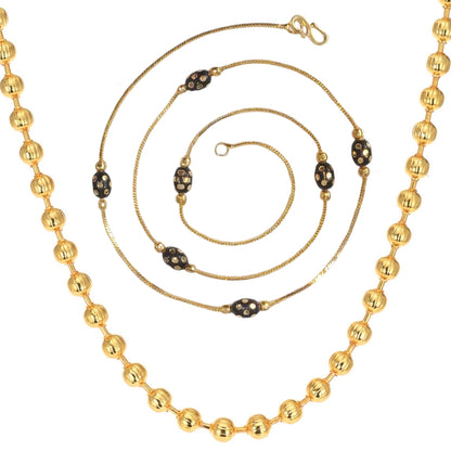 Combo of 2 Gold Plated Chains 22inch Long