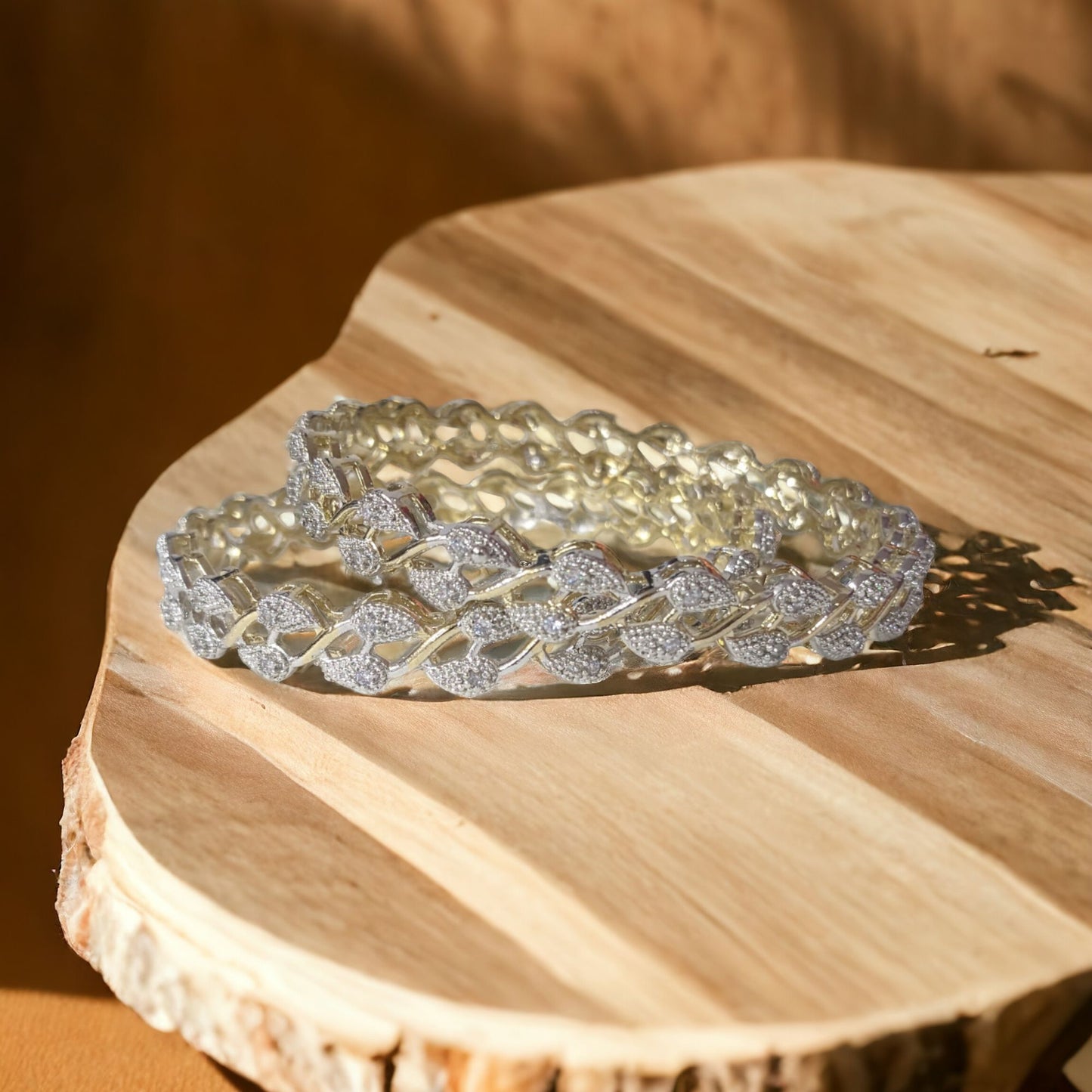 Gold Plated AD Kada Bangles Pair