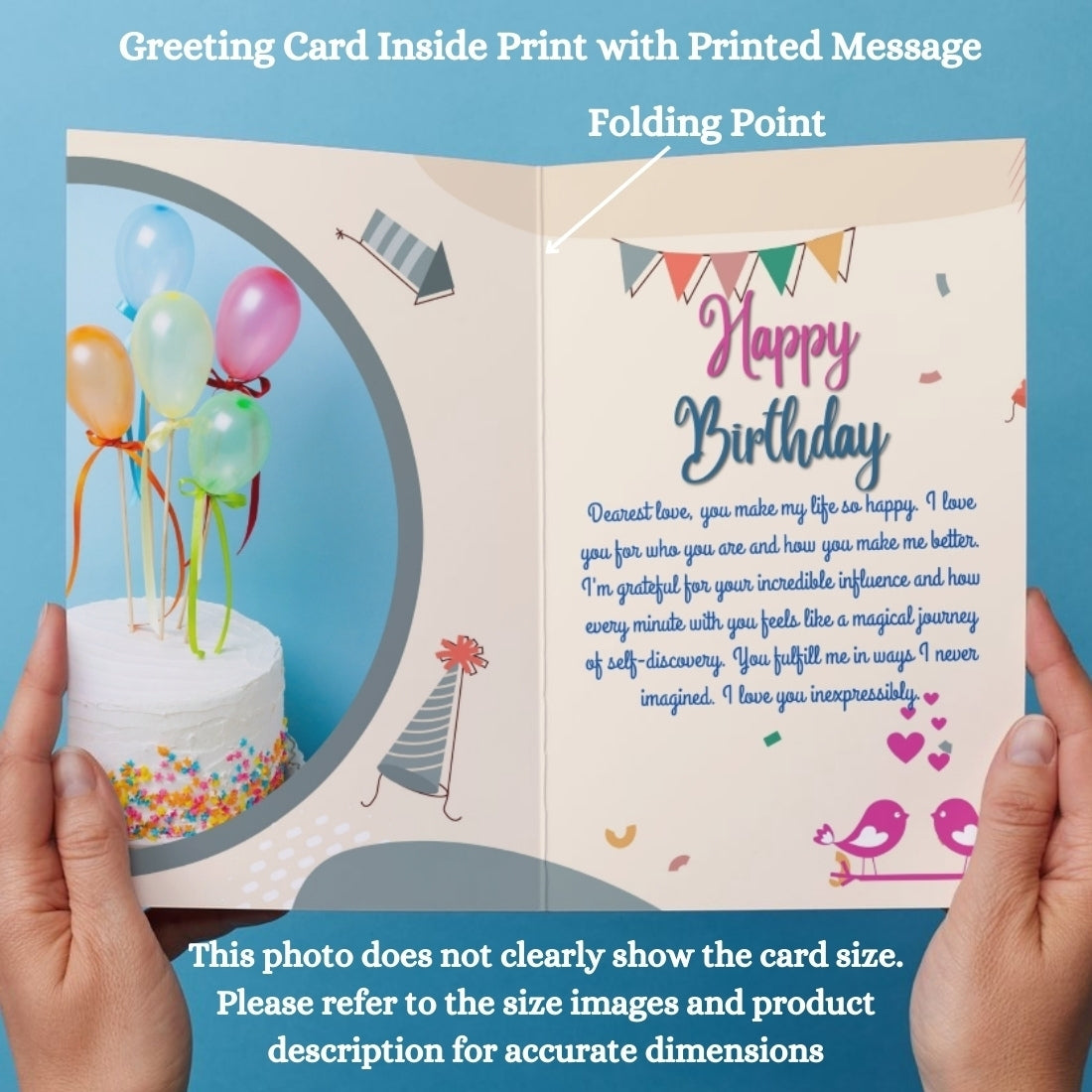 Photo Greeting Card with for Wife Girlfriend | Preprinted Inside Message