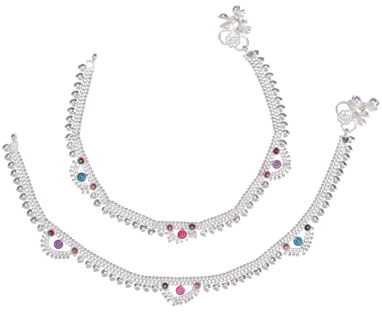 Silver Plated Anklet Pair