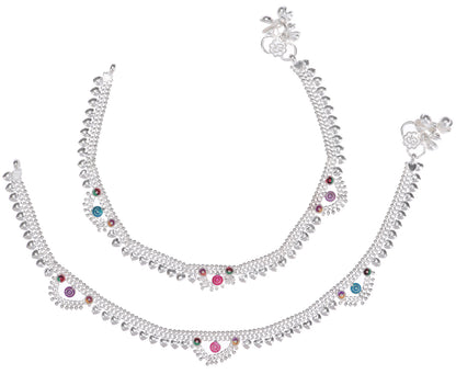 Silver Plated Anklet Pair