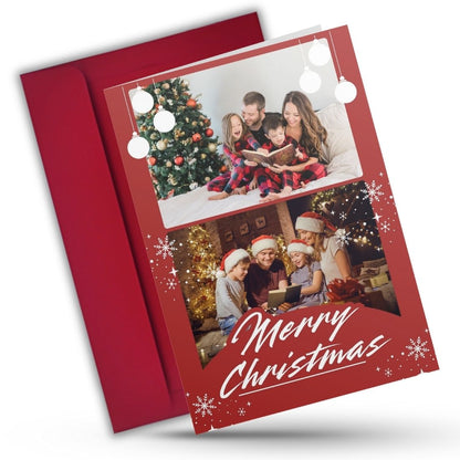 Christmas Photo Greeting Card with Inside Custom Text