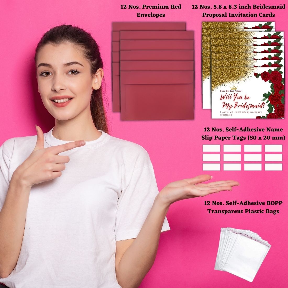 Bridesmaid Proposal Invitation Cards 5.8x8.3inch | Wedding Invite