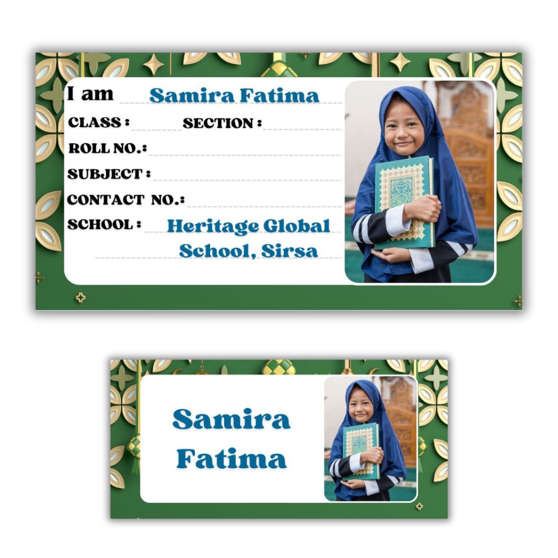 Kids Photo Name Slips & Tags | Pack of 63 | 36 Name Slips & 27 Tags