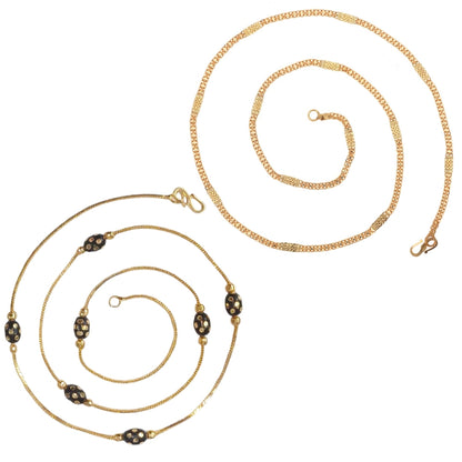 Combo of 2 Gold Plated Chains 22inch Long